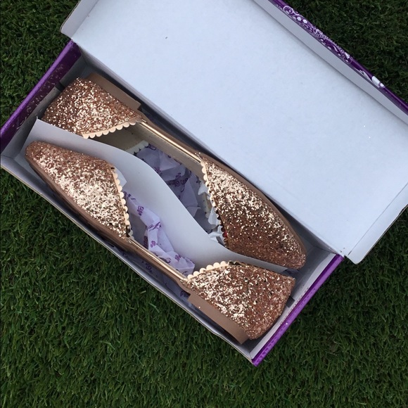 New Arrival- Rose Gold Glitter Flats - Picture 3 of 3